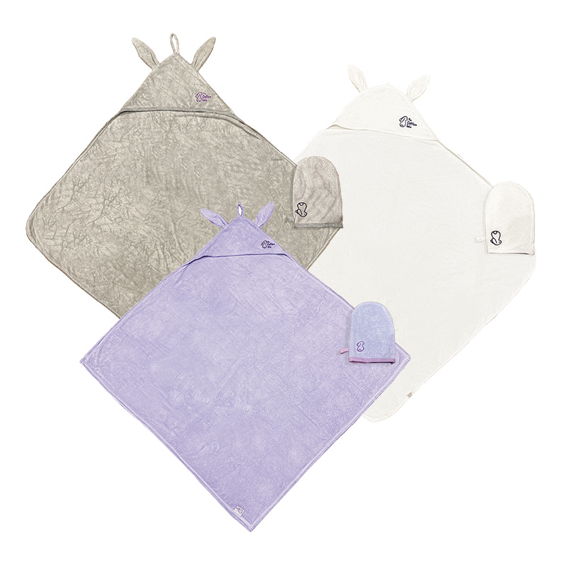 Bundle of 3 - The Cotton Tale 100% Organic Bamboo Bunny Hooded Towel